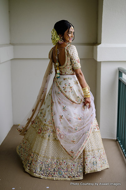 Gorgeous Indian bride with flower bun