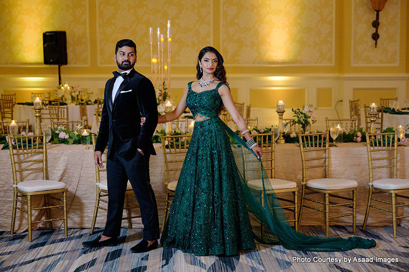 Newly weds Indian couple ready for their reception