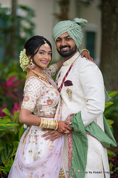  Indian bride and groom excited to start new life