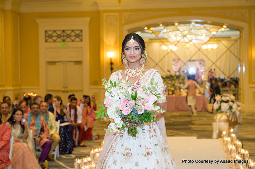 Indian wedding bride's grand enterance