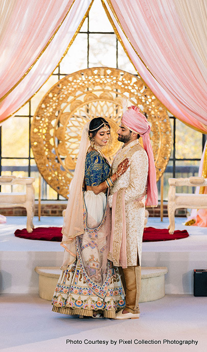 Indian bride and groom spending time with each other