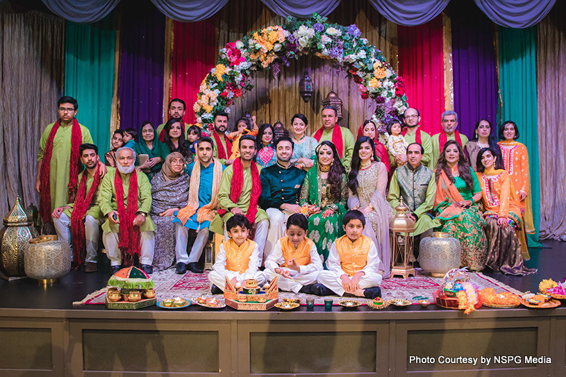 Happy Indian Wedding Couple Photo With Family members