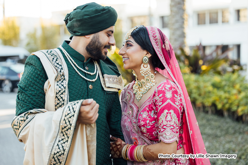 Indian bride and groom looks Maharaja and Maharani