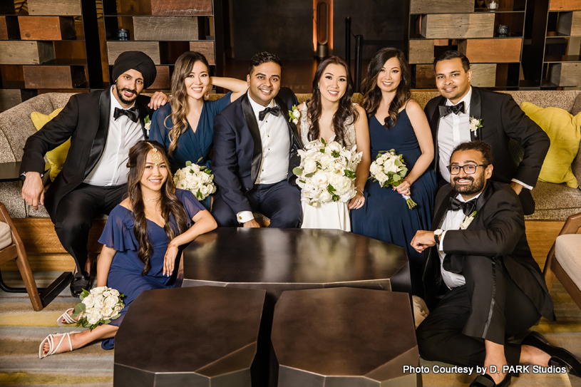 Indian Wedding Couple with their friends