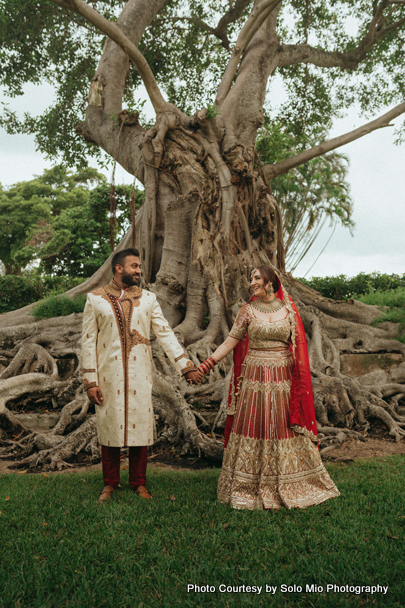 Happy wedding couple photoshoot