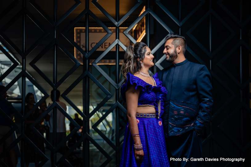 Indian wedding couple has great loving moment