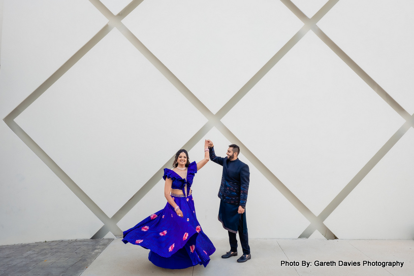 Indian newly weds couple ready for their reception ceremony