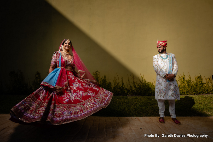 Indian wedding couple first look capture