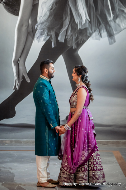 Indian bride and groom ready for Sangeen Night