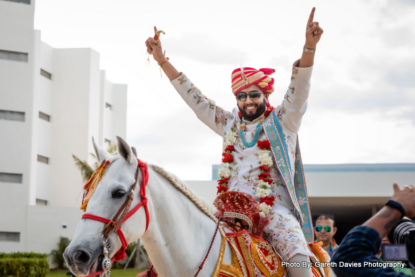 Indian groom ready for the baraat procession