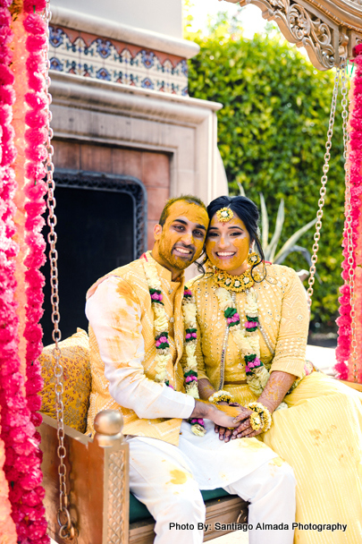 Indian Bride and Groom posing for the photoshoot