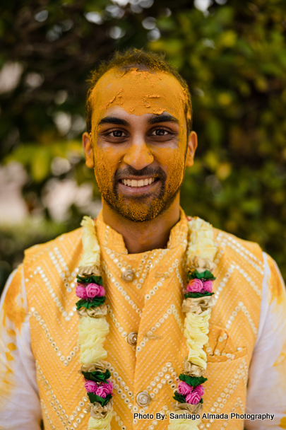 Indian groom ready for Haldi Ceremony