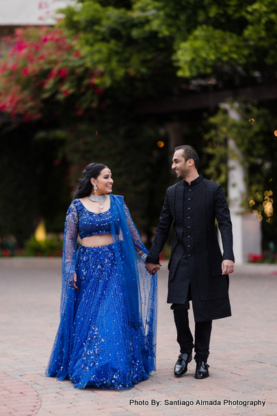 Romantic moment for Indian bride and groom