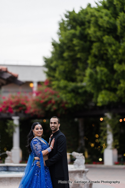 Romantic moment for Indian bride and groom