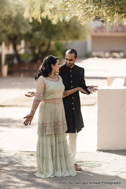 Indian couple cherishes a peaceful stroll in each other's company