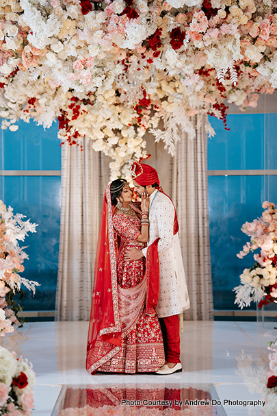 Happiest moment for wedding couple