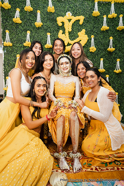 Indian bride with her friends