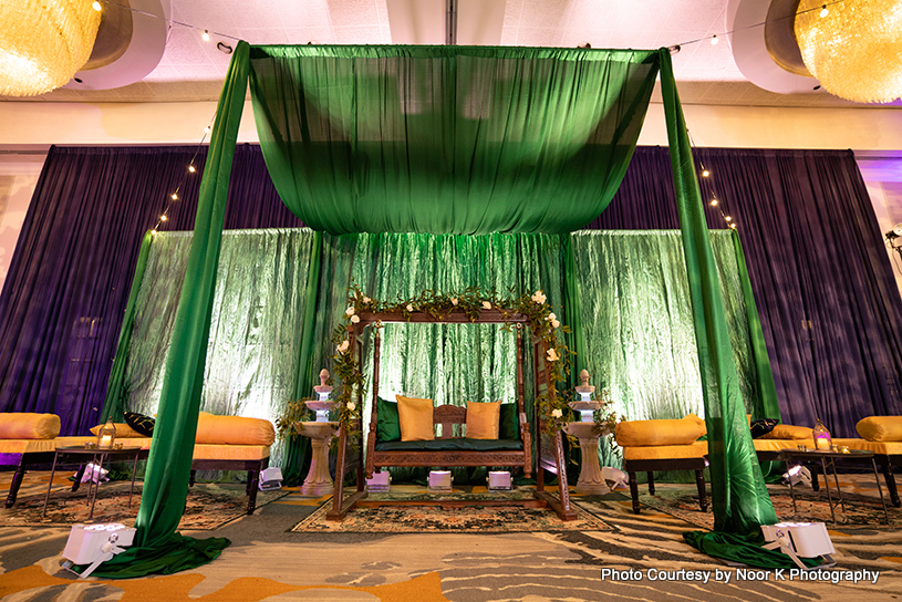 Beautifully decorated wedding stage