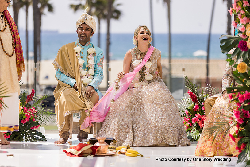 Happiest moment for indian wedding couple