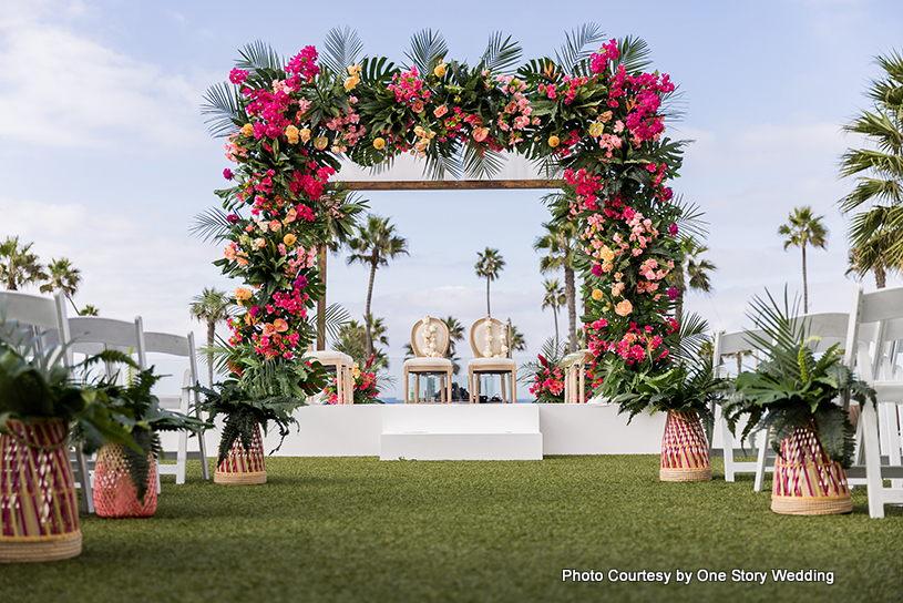 Decorated indian wedding stage