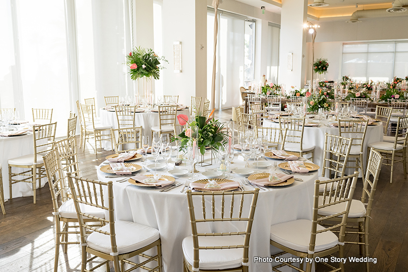 Decorated indian wedding dinning hall