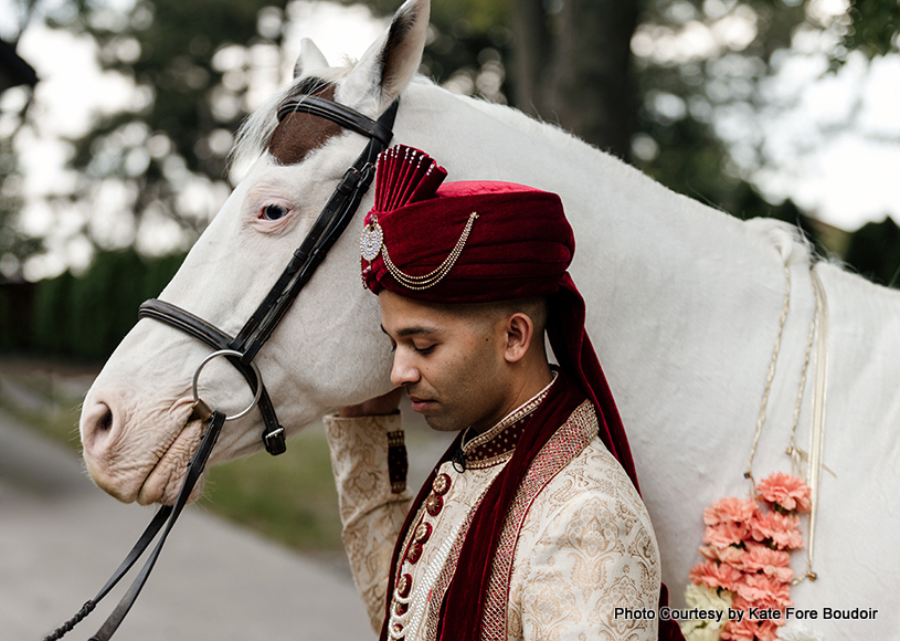 Indian groom with horse