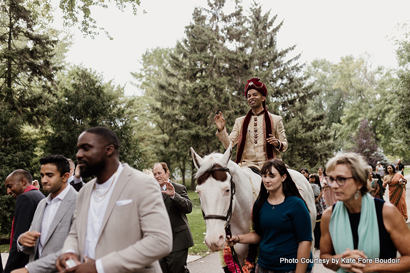 Indian Groom entering into the marriage in horse