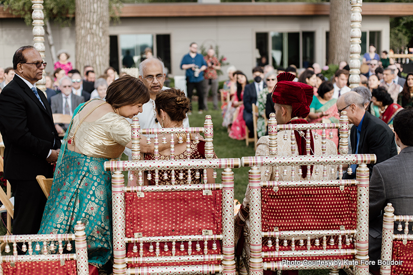 Happy oment for indian wedding couple