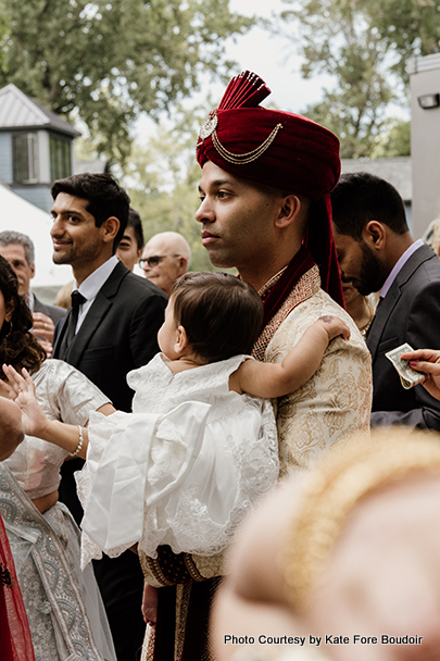 Indian bride entering into the marriage