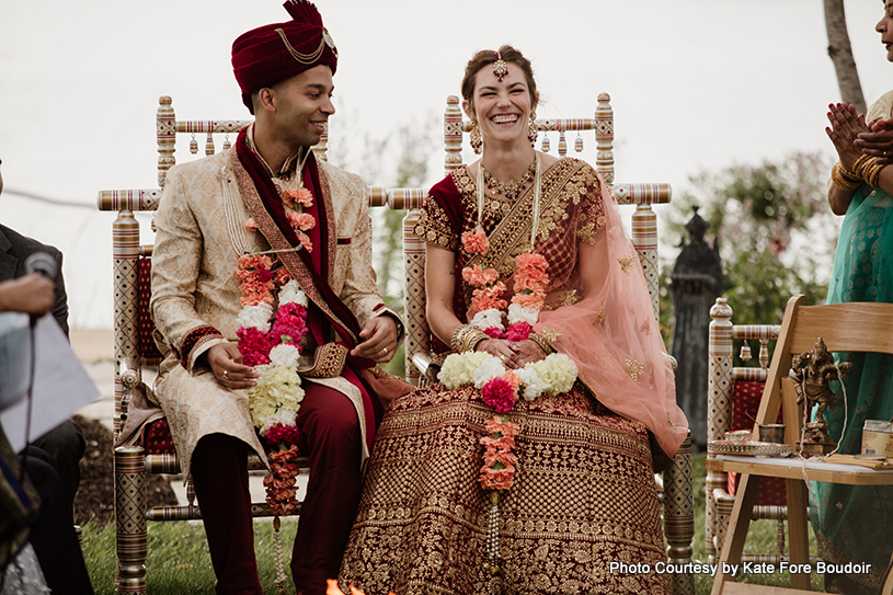Indian wedding couple Katie and Amol
