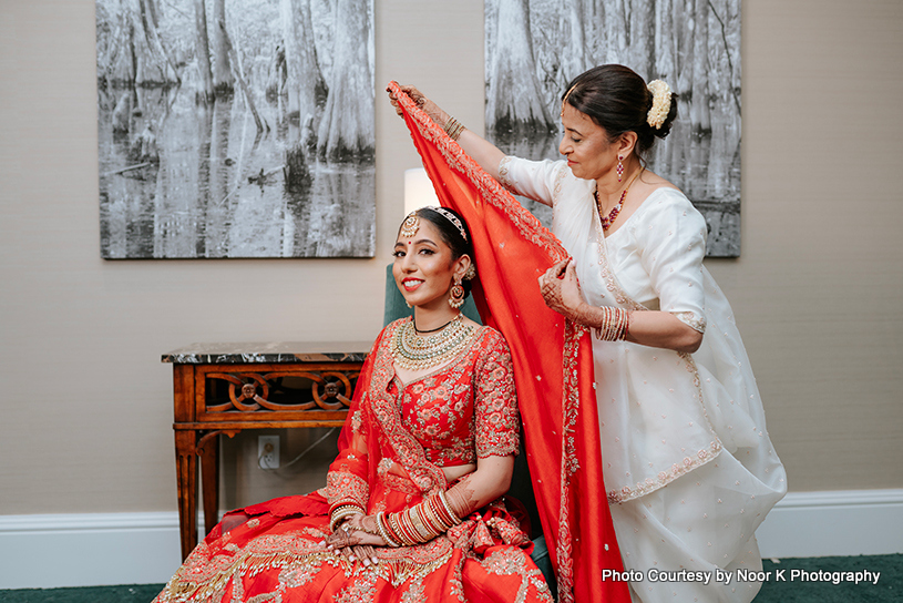 Indian wedding bride getting ready for marriage