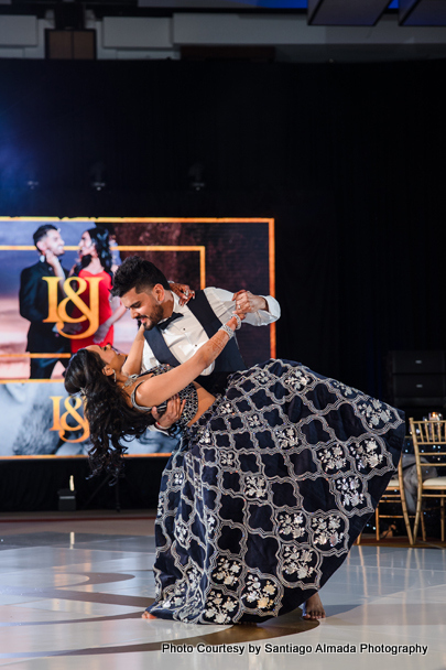 Indian wedding couple dance performance