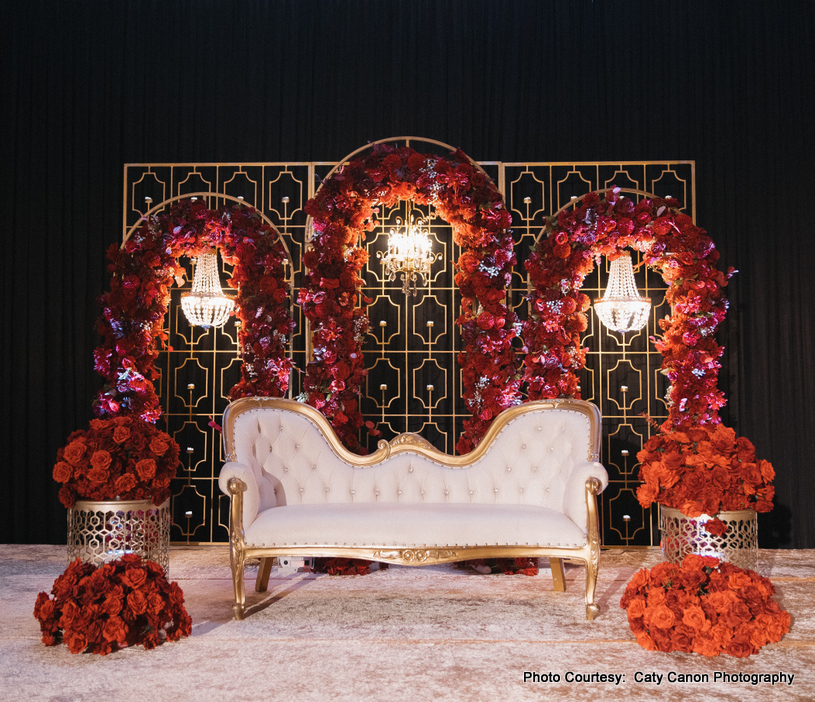Beautifully decorated indian wedding hall
