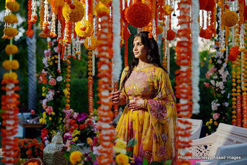 Indian bride is ready for haldi occasion Indian bride is ready for haldi occasion