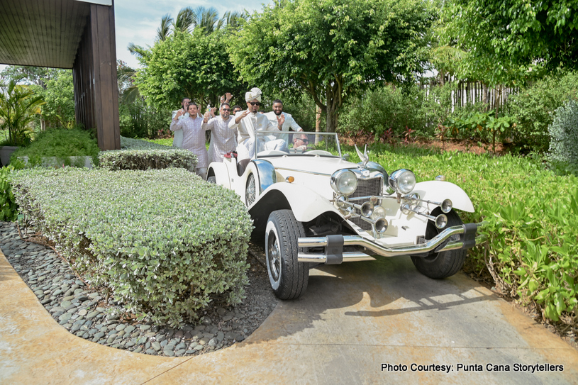 Indian groom dancing with his friends baraat occasion Indian groom dancing with his friends baraat occasion