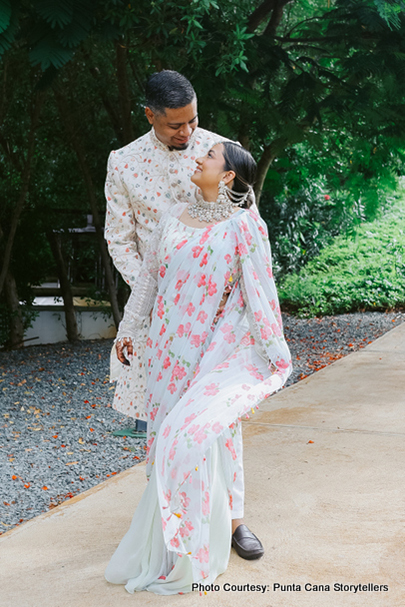 Indian bride looking each other with  love