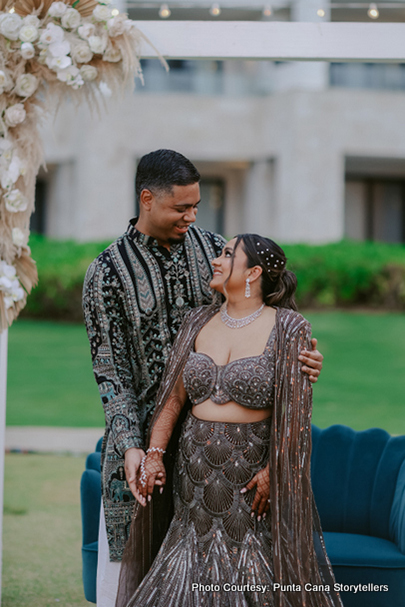 Indian bride lehga has peacock theam 